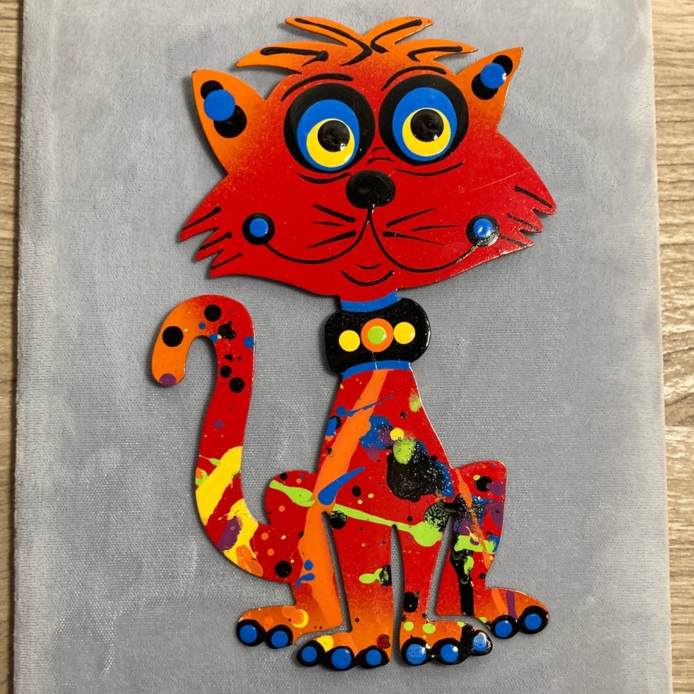Graham Colorful metal art Cat Magnet made in USA